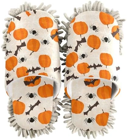 Burbuja Cute Bats Pumpkins Mop Slippers for Home Cleaning