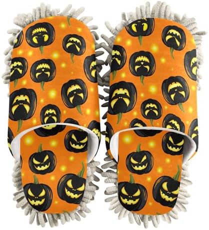 Burbuja Glowing Pumpkins Mop Slippers for Home Cleaning