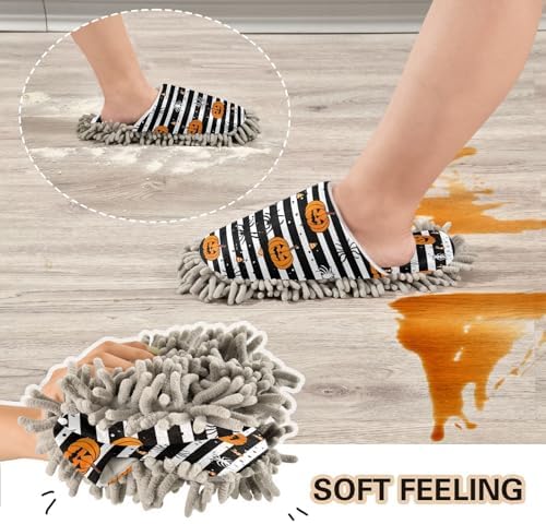 Zhirexin Halloween Striped Cleaning Slippers