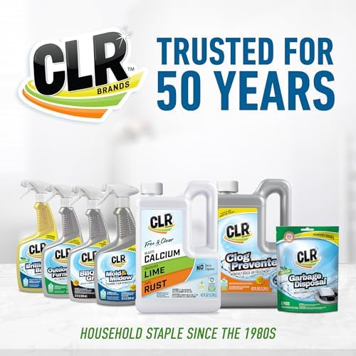 CLR Mold Mildew Stain Remover 32 Oz Spray Pack of 2 with Brush