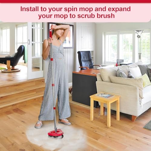 FunCee 2 Pack Scrub Brush Heads for O Cedar EasyWring Spin Mop