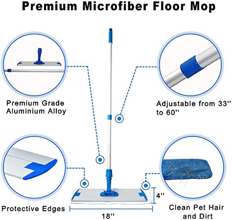 Mr Towels Premium Microfiber Mop with 360 Rotating Handle