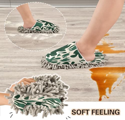Zhirexin Dark Green Texture Cleaning Slippers