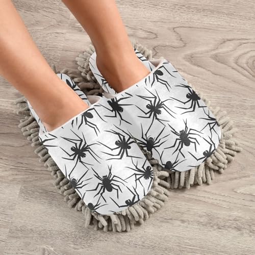 Zhirexin Halloween Black Web Cleaning Slippers