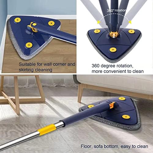 360 Degree Rotatable Adjustable Wall Mop with Auto Water Squeezing