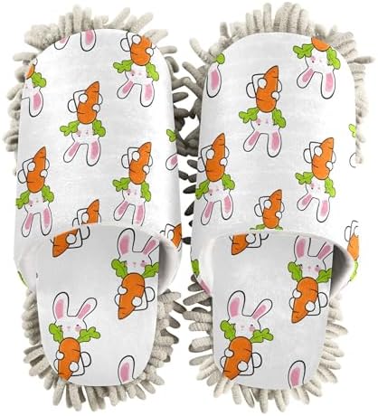 Burbuja Cartoon Bunnies Mop Slippers for Women Men