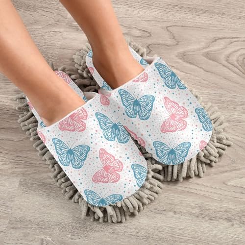 Burbuja Butterflies Mop Slippers for Home Cleaning