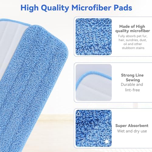 165 inch Microfiber Mop Pads - 10 Pack Universal Replacement Refills