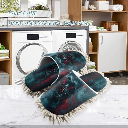 Green Misty Skeleton Microfiber Mop Slippers