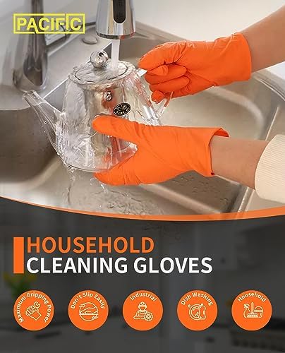 PACIFIC PPE Orange Nitrile Gloves 8 Mil 100 Count
