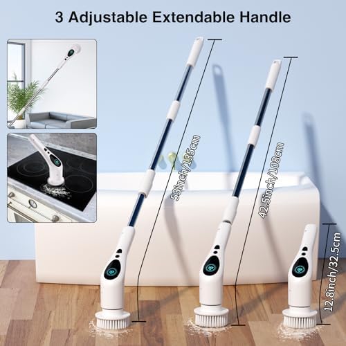 TiKenSo Electric Spin Scrubber with 3 Speeds and Voice Broadcast