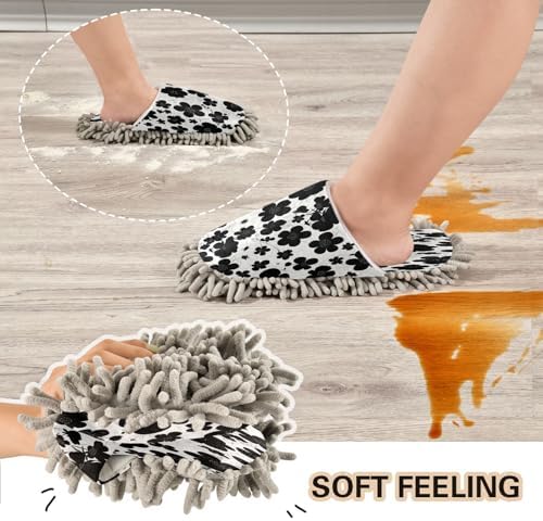 Zhirexin Black Flowers Cleaning Slippers
