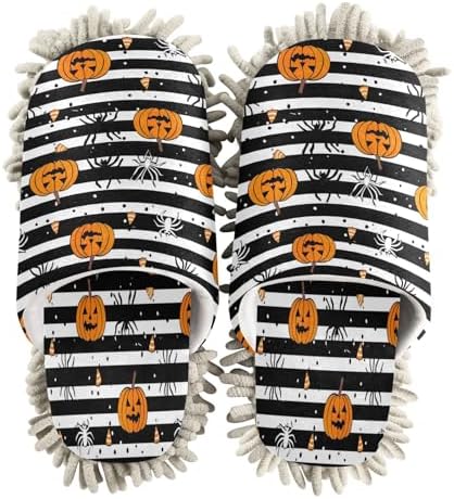 Zhirexin Halloween Striped Cleaning Slippers