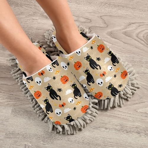 Burbuja Cats Skull Mop Slippers for Women Men