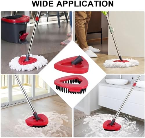 Sgizoku Spin Mop Head Refill - 4 Pads 1 Base 1 Handle