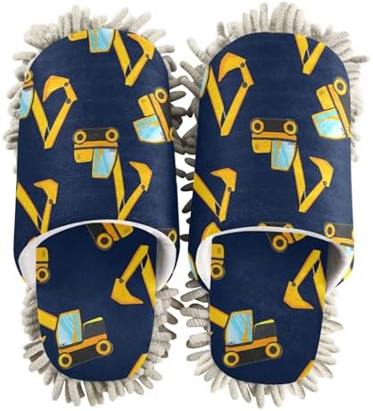 Burbuja Cartoon Excavator Mop Slippers for Home and Kitchen