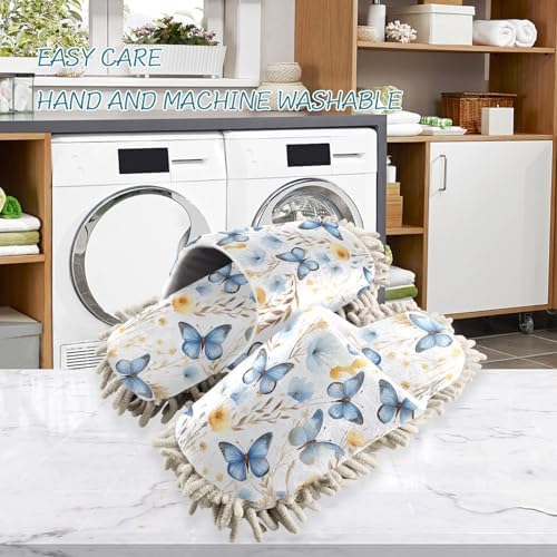 RunningBear Flower Butterfly Mop Slippers for Women Men 1