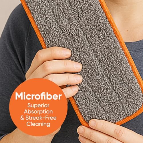 Superio 4-Pack Microfiber Mopping Pads - 8 x 45 Streak-Free