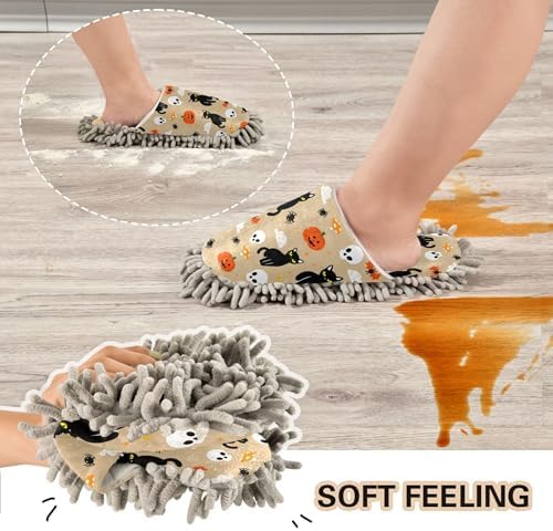 Burbuja Cats Skull Mop Slippers for Women Men