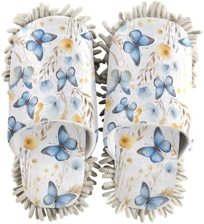 RunningBear Flower Butterfly Mop Slippers for Women Men 1