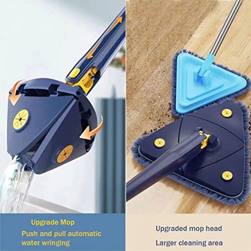 360 Degree Rotatable Adjustable Wall Mop with Auto Water Squeezing