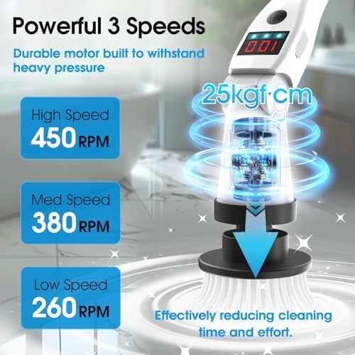 Hdyfix Electric Spin Scrubber with 3 Speeds