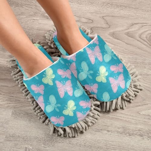 Burbuja Butterflies Mop Slippers for Home Kitchen Cleaning