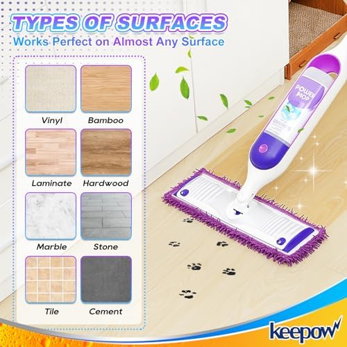 KEEPOW 10 Pack Reusable Mop Pads