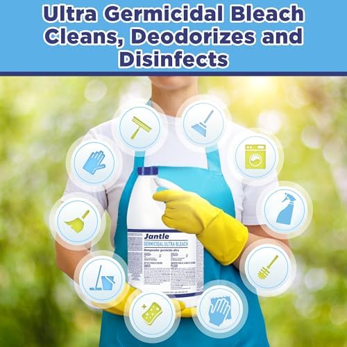 Jantle Bleach Cleaner 1 Gallon 12 Bottles Bulk