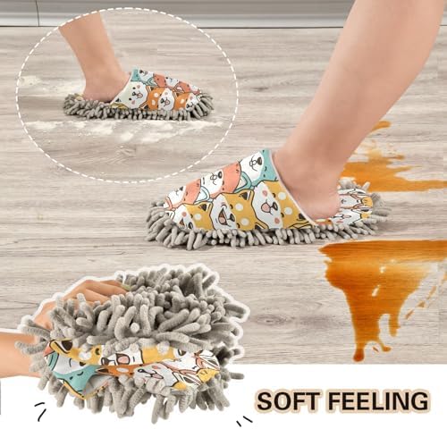 Bulletgxll Mopping Slippers for Home Cleaning - Washable and Comfortable