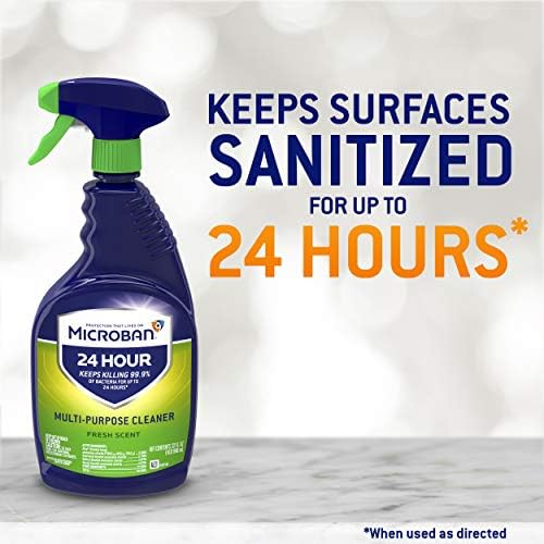 Microban 24 Hour Multi Purpose Cleaner Sanitizing Spray 32 Ounce Pack of 2
