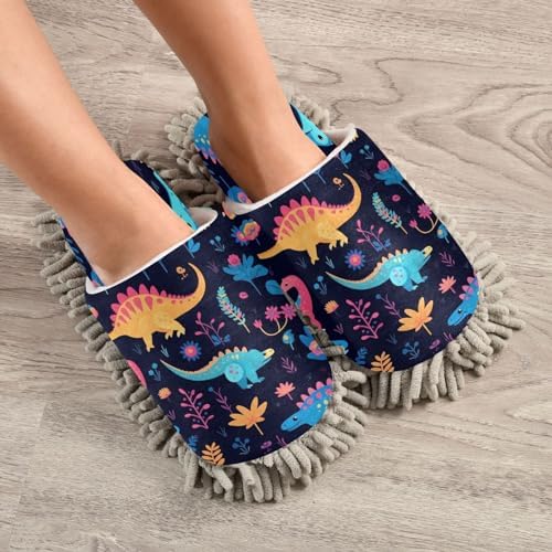 Bulletgxll Colorful Dinosaurs Cleaning Slippers