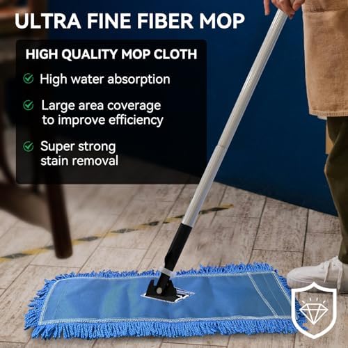 BeiLan 24 Inch Dust Mop Head Replacement - 6 Pack Blue