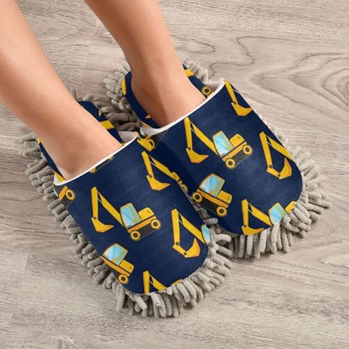 Burbuja Cartoon Excavator Mop Slippers for Home and Kitchen