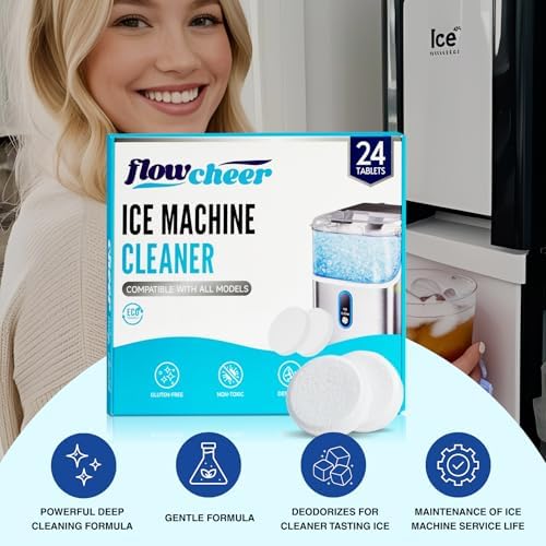 Flowcheer Ice Maker Cleaner Tablets - 24 Count for 1 Year