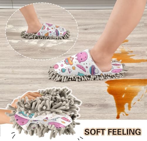 Cute Sea Creatures Cleaning Slippers Washable Mop Slippers