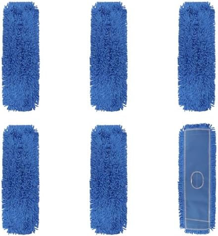 BeiLan 24 Inch Dust Mop Head Replacement - 6 Pack Blue