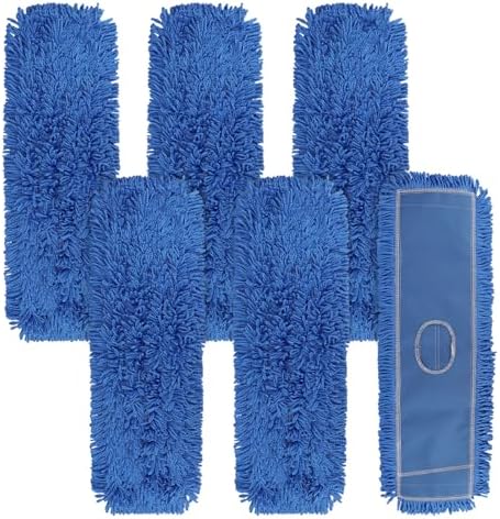 BeiLan 24 Inch Dust Mop Head Replacement - 6 Pack Blue