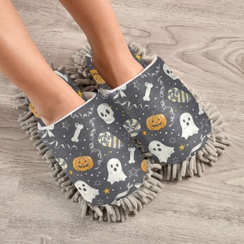Zhirexin Halloween Cute Spectre Skull Cleaning Slippers