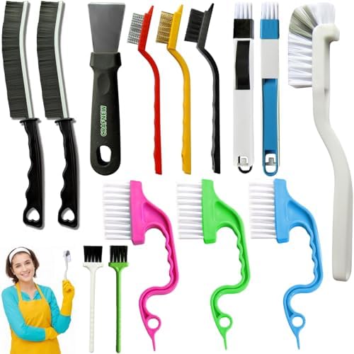 14Pcs Crevice Cleaning Brush Set for Kitchen Bathroom
