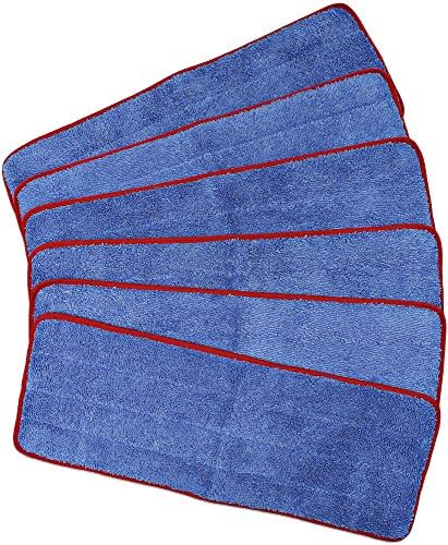 CleanAide All-Purpose Mega Microfiber Mop Pads 6-Pack Red