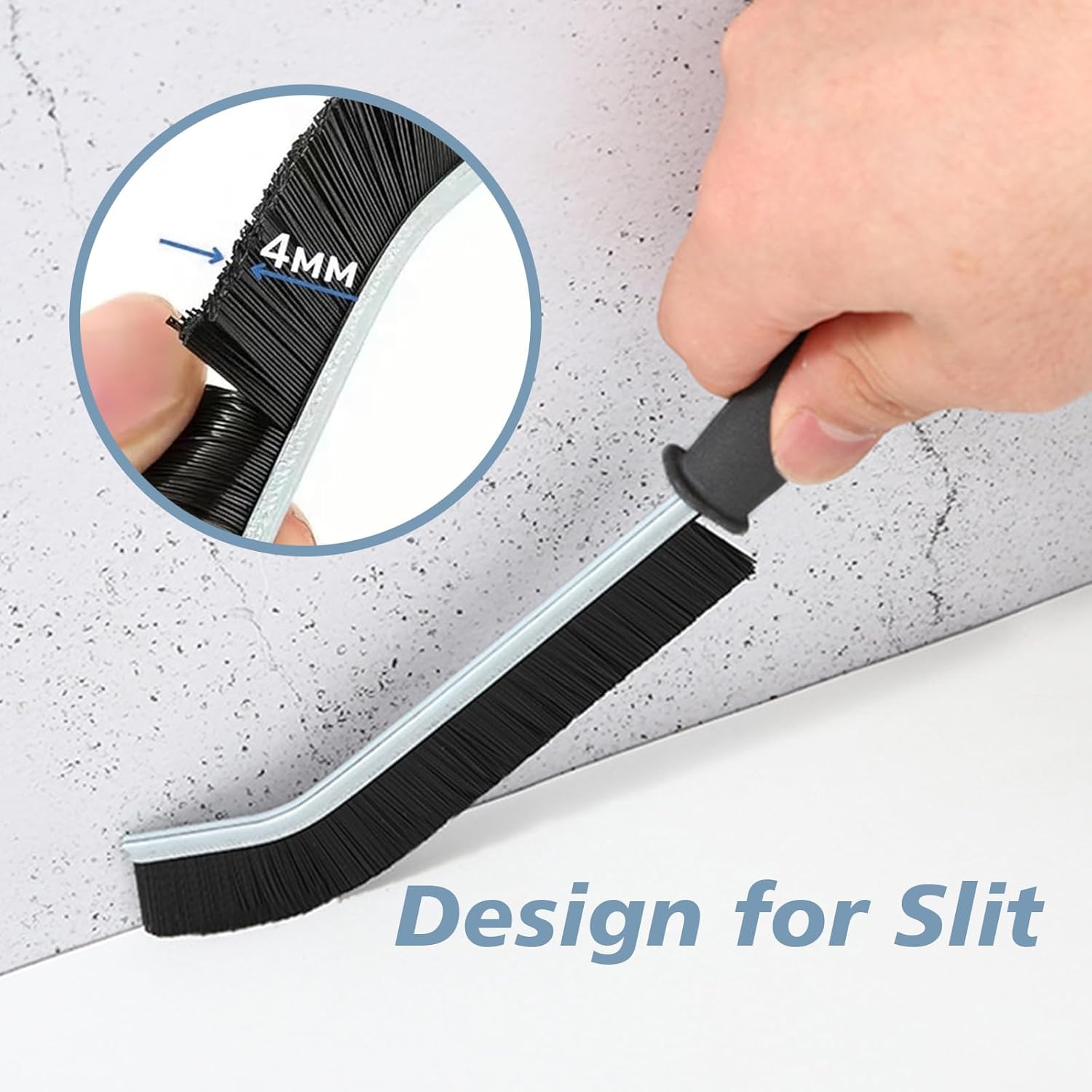 CUNGLIN Crevice Cleaning Brush Narrow Gap Tool for Bathroom Tile Radiator Window Sink and More